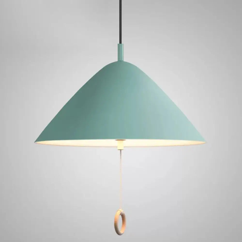 Modern Macarons Tapered Pendant Light With Metal Finish - 1-Light Lighting Blue / 16’