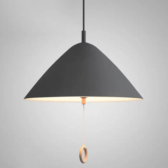 Modern Macarons Tapered Pendant Light With Metal Finish - 1-Light Lighting Grey / 16’