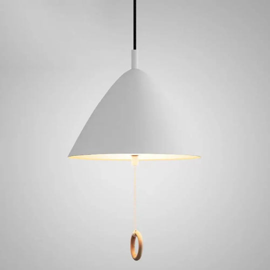 Modern Macarons Tapered Pendant Light With Metal Finish - 1-Light Lighting White / 11’