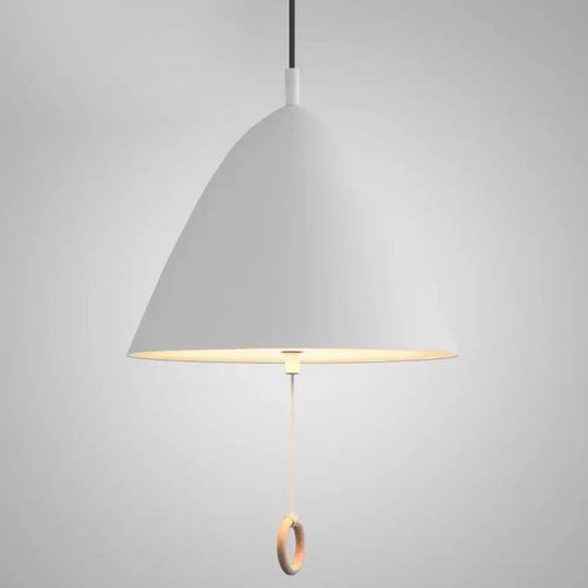 Modern Macarons Tapered Pendant Light With Metal Finish - 1-Light Lighting White / 13’