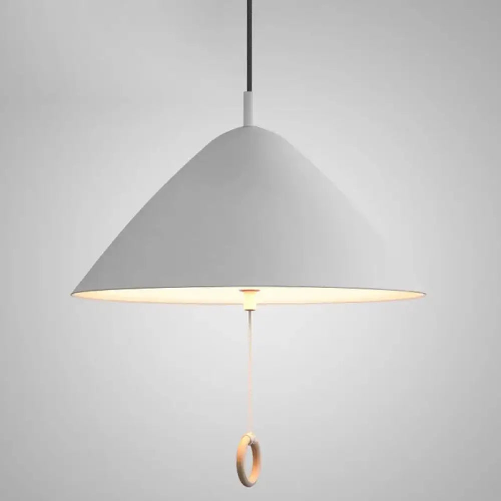 Modern Macarons Tapered Pendant Light With Metal Finish - 1-Light Lighting White / 16’