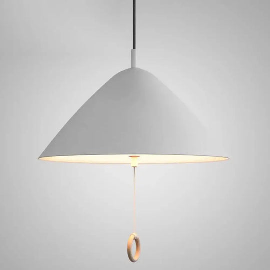 Modern Macarons Tapered Pendant Light With Metal Finish - 1-Light Lighting White / 16’