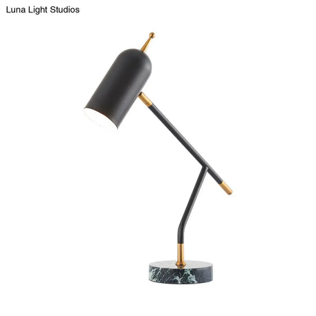 Modern Marble Dome Nightstand Lamp: Brass/Black Table Light For Study Room