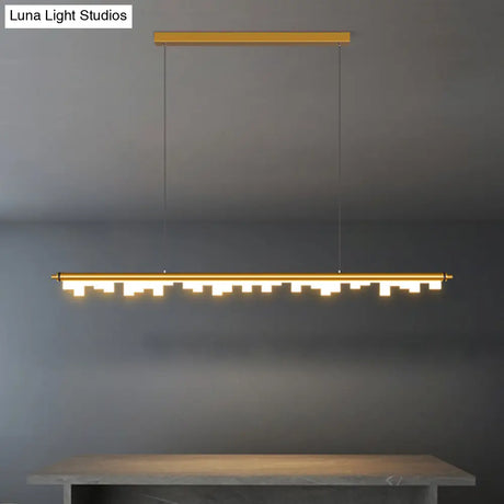 Modern Matte Metal Island Led Ceiling Light With Simple Acrylic Shade