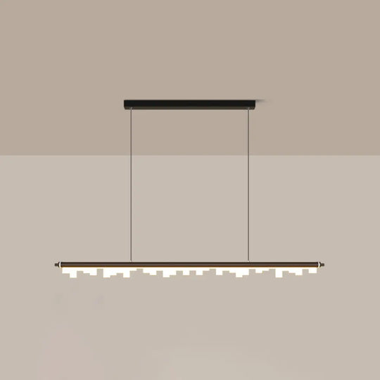 Modern Matte Metal Island Led Ceiling Light With Simple Acrylic Shade Black / 35.5 White