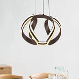 Modern Metal Abstract Chandelier Pendant Light with LED Kit - Warm/White Lighting Coffee / Warm
