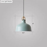Modern Metal Barn Pendant Light For Dining Room - 1-Head Suspension