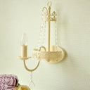 Modern Metal Bell/Candle Wall Mount Lamp: 1-Light Sconce Fixture With Crystal Bead Yellow White /