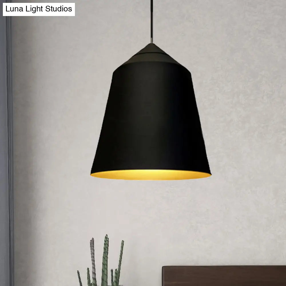 Modern Metal Bell Pendant Light - 6’/13’ Wide 1 Black/White Hanging Ceiling Lighting