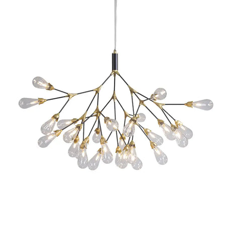 Modern Metal Branch Chandelier Pendant Light With Bulb-Shaped Glass - Minimalist Led Lighting 27 /