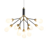 Modern Metal Branch Chandelier Pendant Light With Bulb-Shaped Glass - Minimalist Led Lighting 9 /