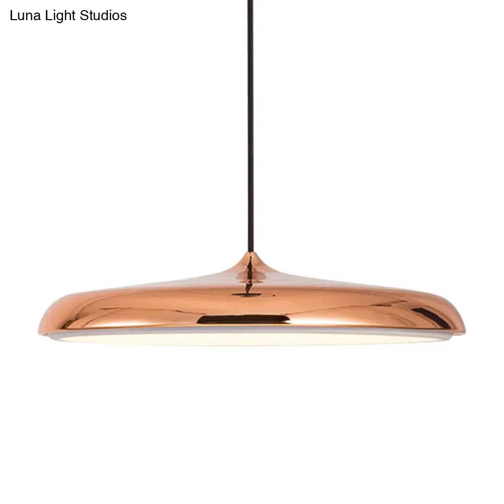 Modern Metal Disk Ceiling Pendant Light - 10’/16’ Diameter 1 White/Pink/Yellow Warm/White