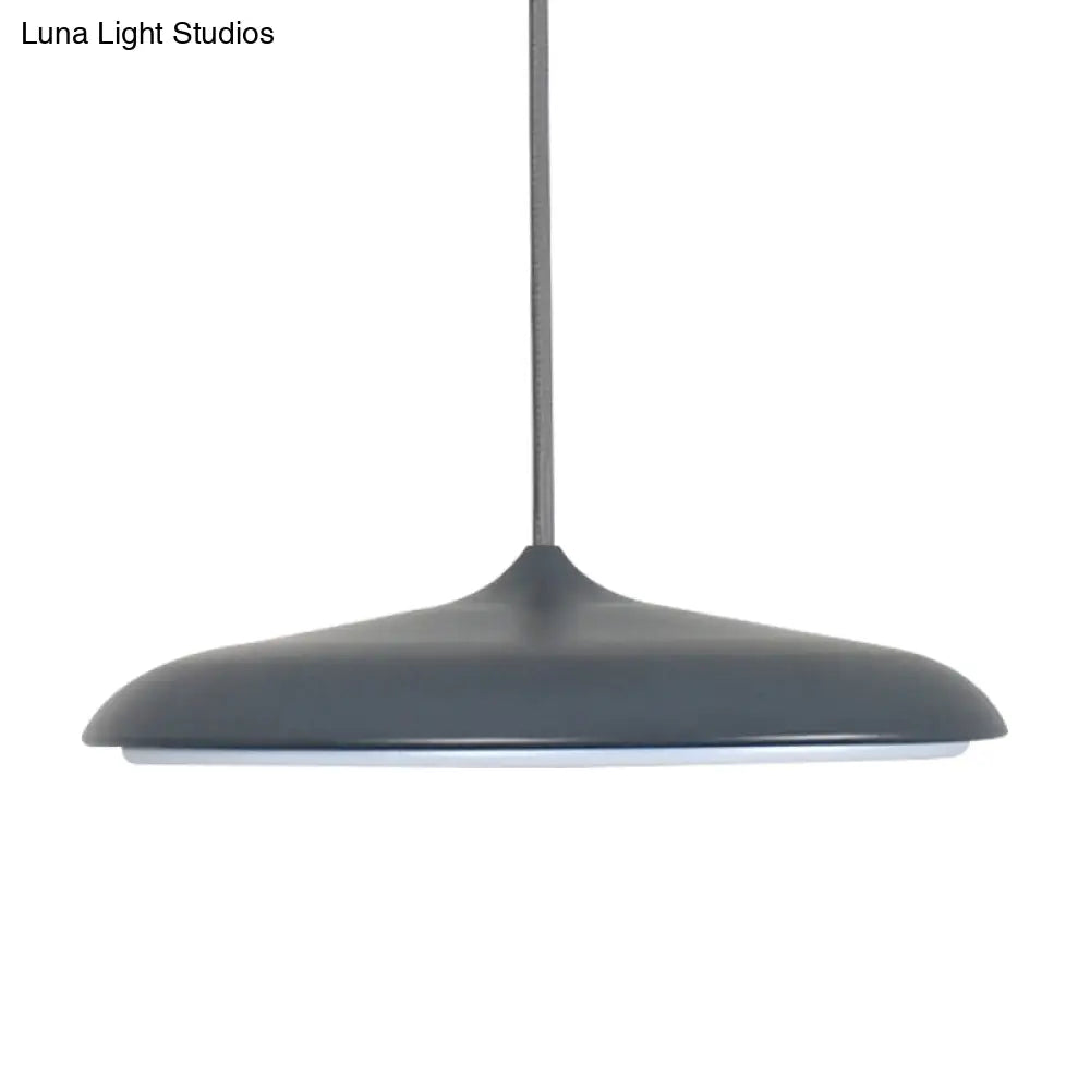 Modern Metal Pendant Light With White/Pink/Yellow Shade - 10/16 Diameter Warm/White Lighting