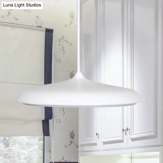Modern Metal Pendant Light With White/Pink/Yellow Shade - 10/16 Diameter Warm/White Lighting White /