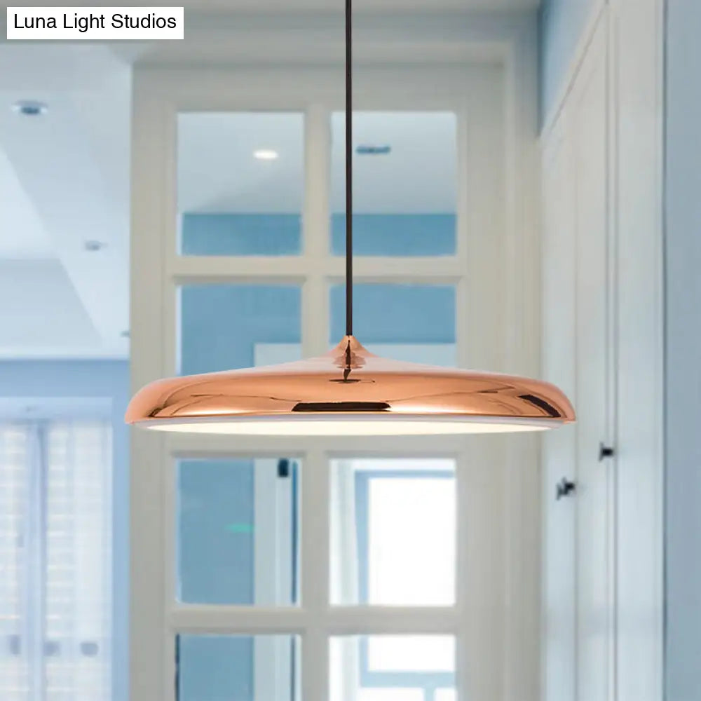 Modern Metal Pendant Light With White/Pink/Yellow Shade - 10/16 Diameter Warm/White Lighting