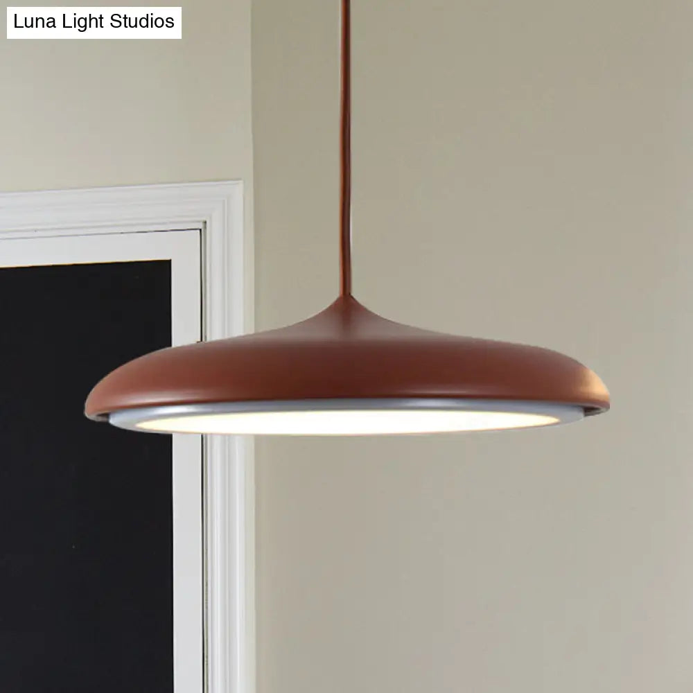 Modern Metal Pendant Light With White/Pink/Yellow Shade - 10/16 Diameter Warm/White Lighting