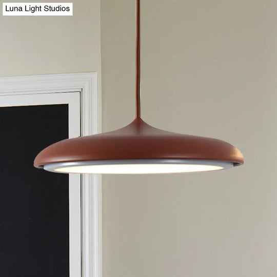Modern Metal Pendant Light With White/Pink/Yellow Shade - 10/16 Diameter Warm/White Lighting