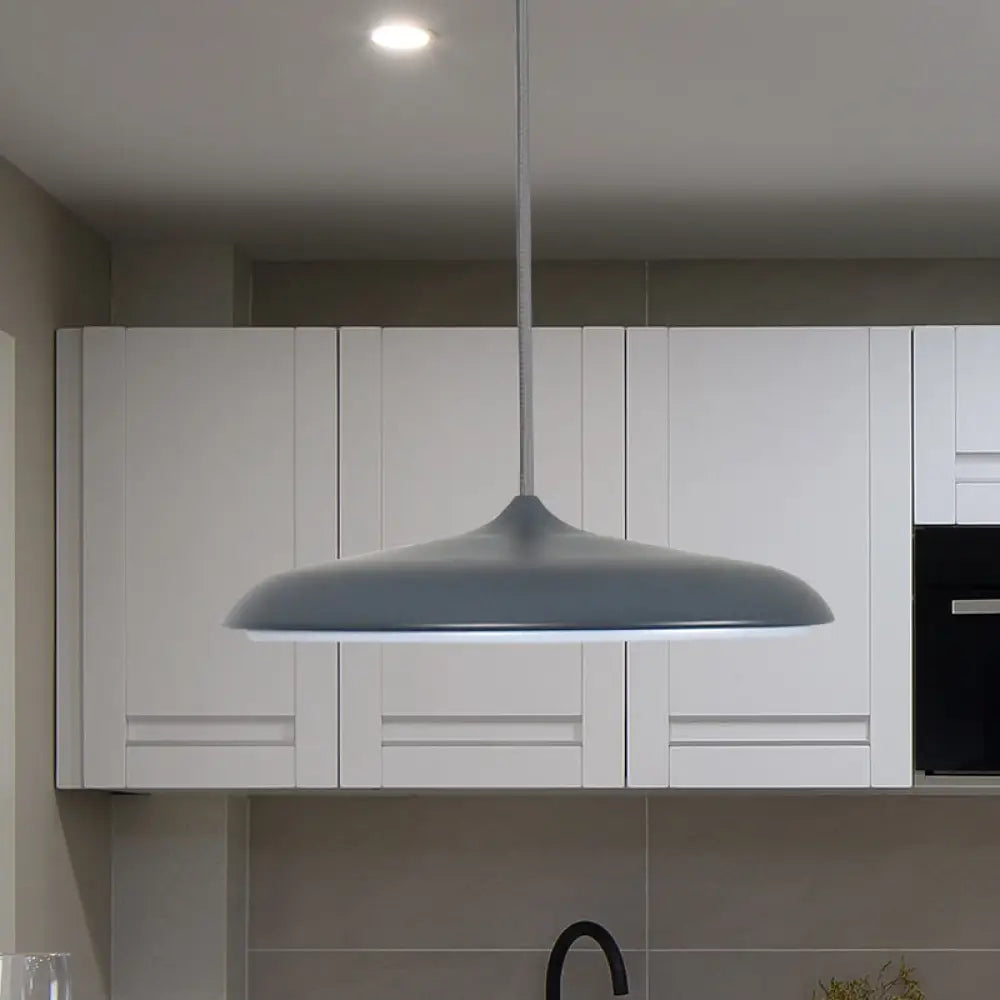 Modern Metal Disk Ceiling Pendant Light - 10’/16’ Diameter 1 White/Pink/Yellow Warm/White