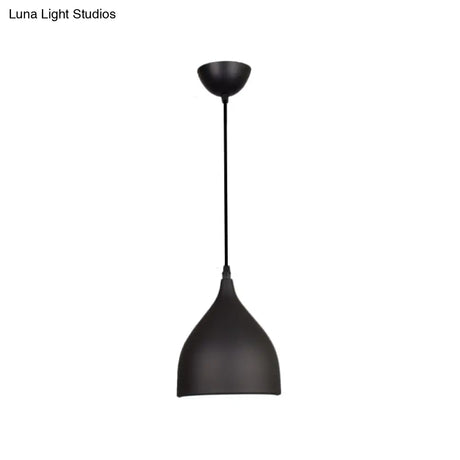 Modern Metal Dome Pendant Ceiling Light - 6.5’/10’/12’ Wide 1 Black/White/Red Suspended