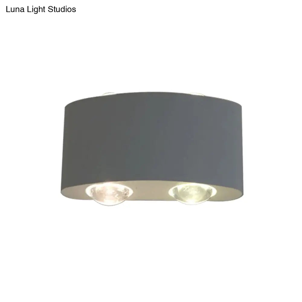 Modern Metal Drum Wall Lamp - 4 Bulb White With White/Warm Lighting