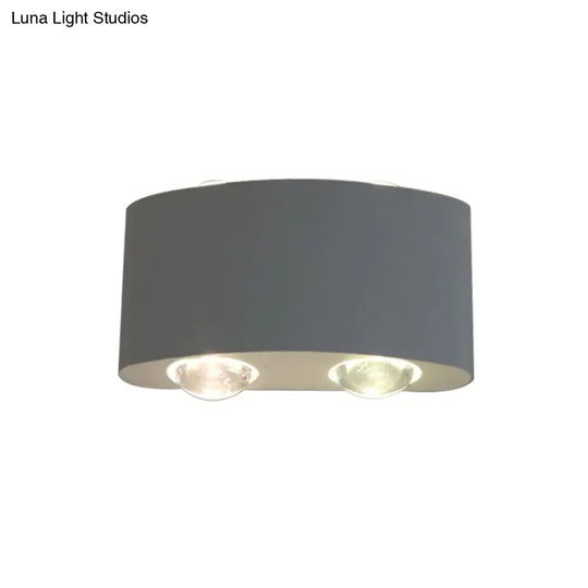 Modern Metal Drum Wall Lamp - 4 Bulb White With White/Warm Lighting