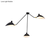 Modern Metal Duckbill Hanging Lamp Black Chandelier With 2/3/5 Lights For Living Room