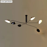 Modern Metal Duckbill Hanging Lamp Black Chandelier With 2/3/5 Lights For Living Room