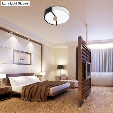 Modern Metal Flush Light With Integrated Led Bulb Black/Pink/Yellow Ceiling Mounted Lamp Multiple