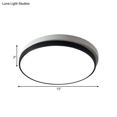 Modern Metal Flush Mount Ceiling Light Fixture With Led Acrylic Shade - Black 11’/15’/19’ Diameter