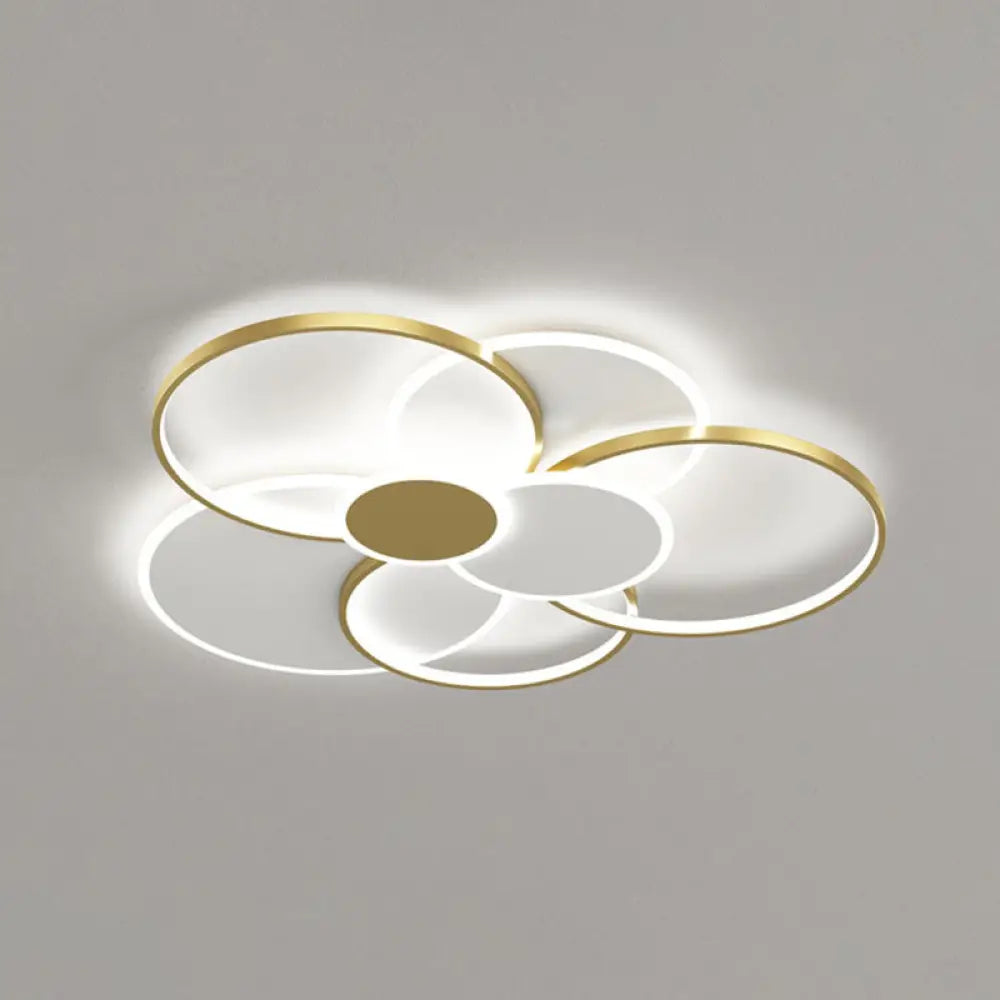 Modern Metal Flush Mount Ceiling Light Fixture With Multi-Ring Design For Living Room Gold / 39.5