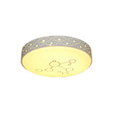 Modern Metal Flush Mount Led Light Fixture With Hollow Out Design