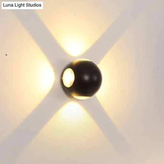 Modern Metal Flush Wall Sconce: Nordic 4-Light Dome Mount Lamp In Black/White