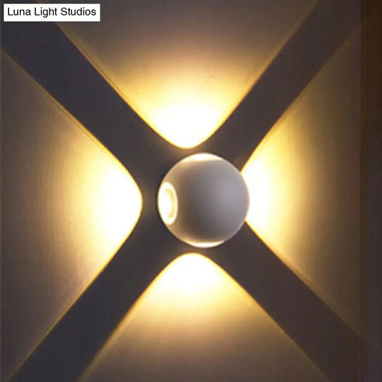 Modern Metal Flush Wall Sconce: Nordic 4-Light Dome Mount Lamp In Black/White