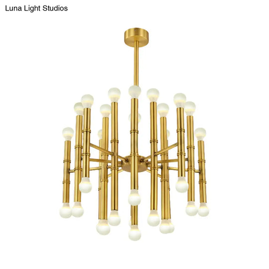 Modern Metal Flute Chandelier - 30 Lights Black/Silver/Gold Perfect For Living Room