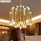 Modern Metal Flute Chandelier - 30 Lights Black/Silver/Gold Perfect For Living Room