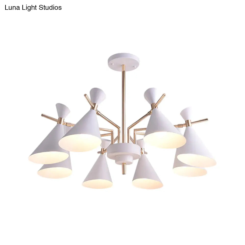 Modern Metal Horn Shade Pendant Lamp - 8 Lights For Living Room