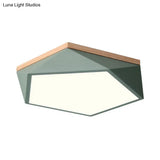 Modern Metal Led Bedroom Flush Mount Ceiling Light Fixture - Pentagon Lighting