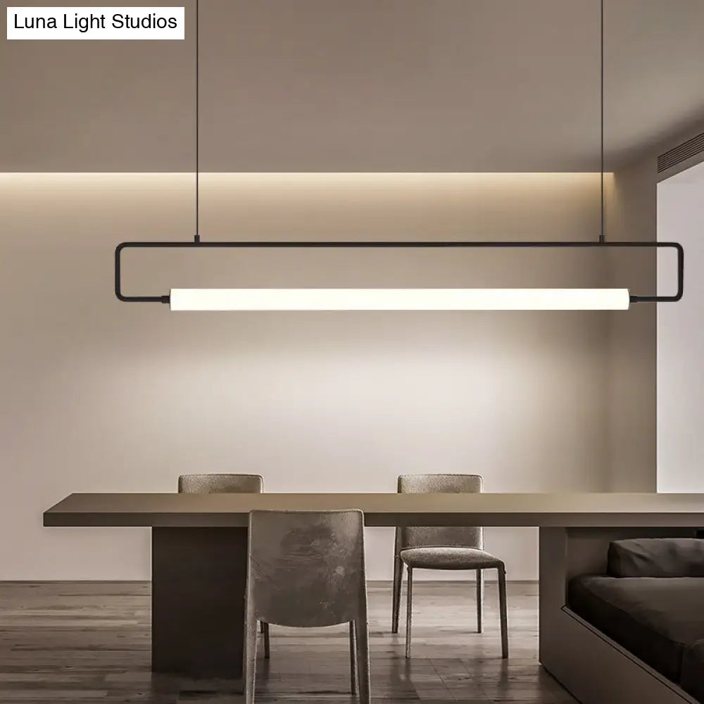 Modern Metal Led Ceiling Pendant Light For Dining Table And Island Black