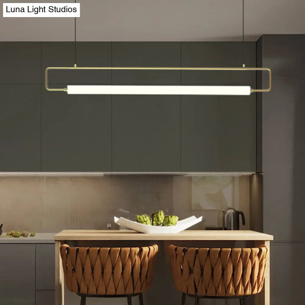 Modern Metal Led Ceiling Pendant Light For Dining Table And Island Gold
