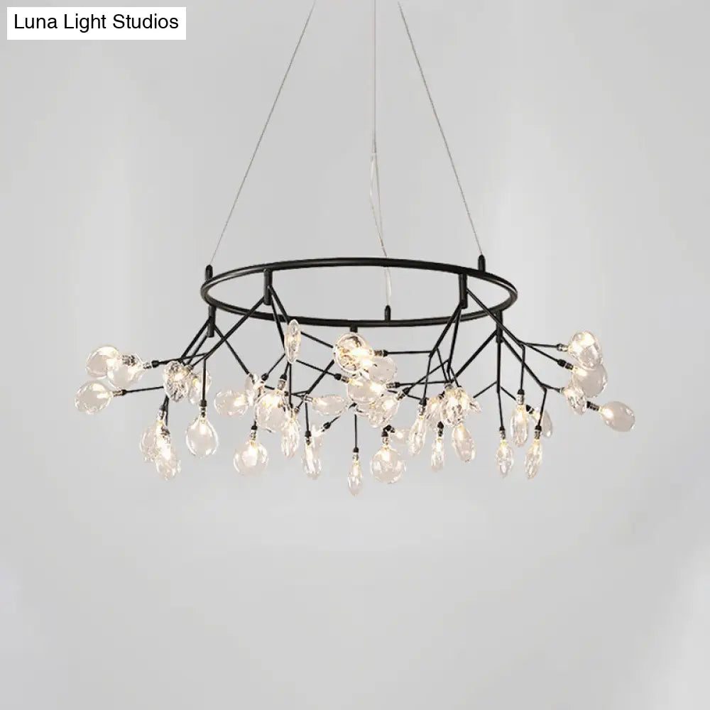 Modern Ring Led Dining Room Chandelier 45 / Black
