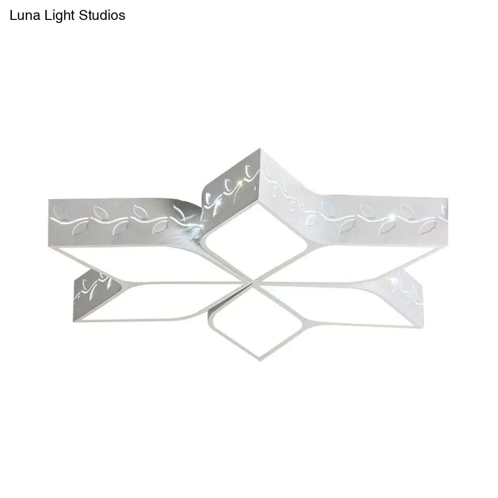 Modern Metal Led Flush Ceiling Light In White Finish For Nursing Rooms