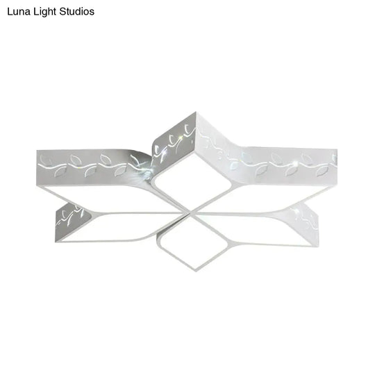 Modern Metal Led Flush Ceiling Light In White Finish For Nursing Rooms