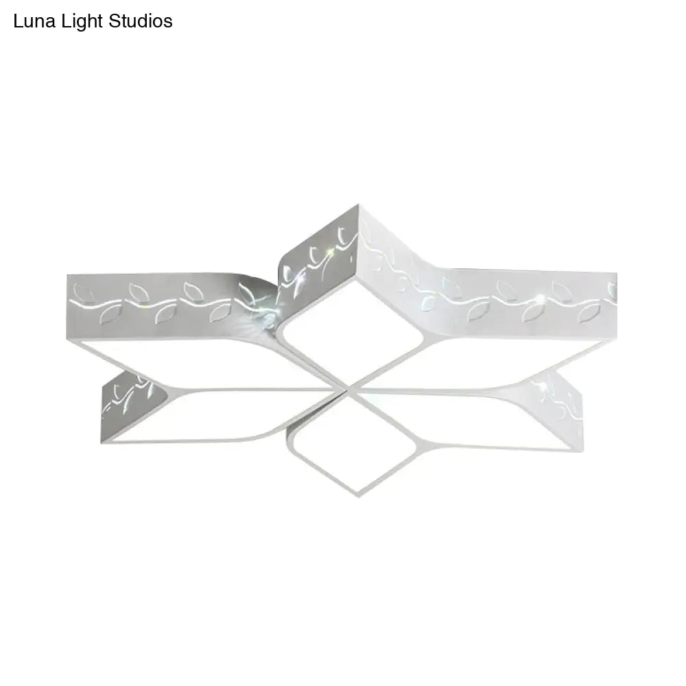 Modern Metal Led Flush Ceiling Light In White Finish For Nursing Rooms