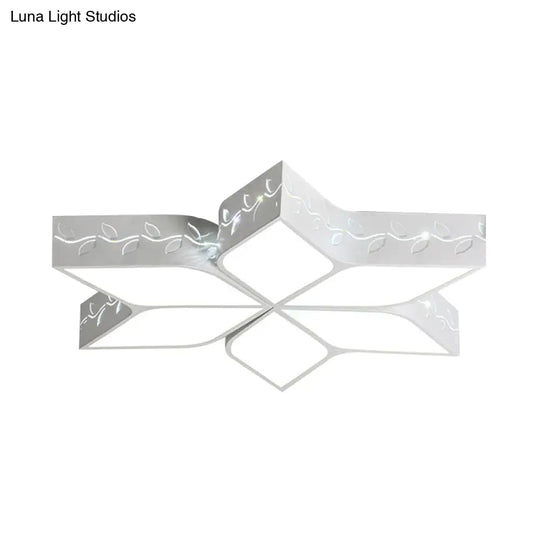 Modern Metal Led Flush Ceiling Light In White Finish For Nursing Rooms