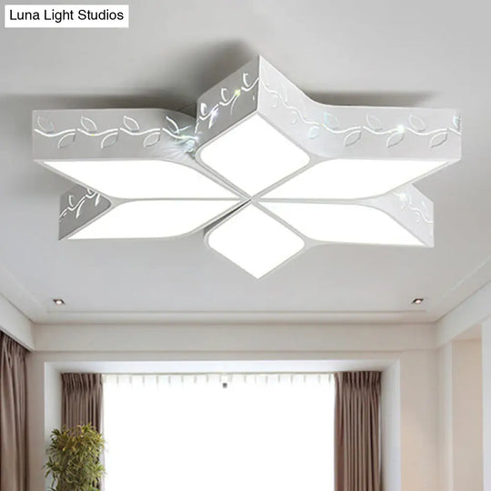Modern Metal Led Flush Ceiling Light In White Finish For Nursing Rooms /