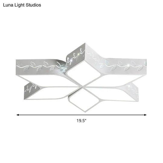 Modern Metal Led Flush Ceiling Light In White Finish For Nursing Rooms