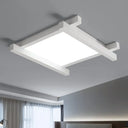 Modern Metal Led Flush Mount Lamp With Crisscross Design - Black/White 17’/21’/25’ Wide White / 17’