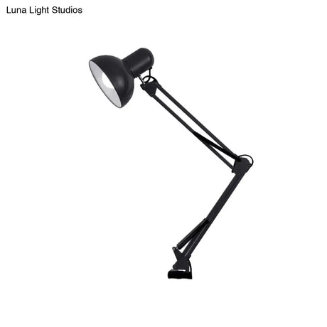 Modern Metal Shade Desk Lamp - Stylish Adjustable 1 Bulb Light For Bedroom Reading