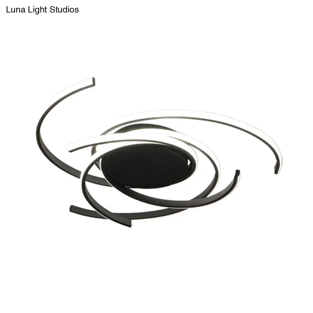 Modern Metal Spiral Flush Mount Led Ceiling Light For Bedrooms