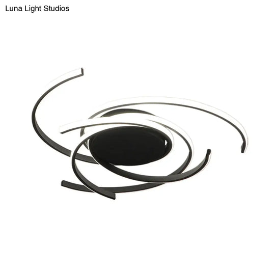 Modern Metal Spiral Flush Mount Led Ceiling Light For Bedrooms
